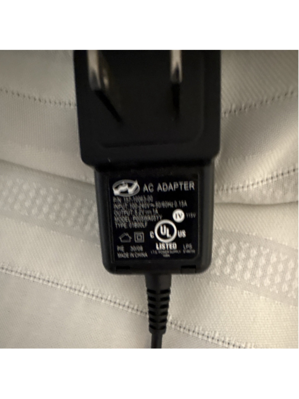 AC Adapter 5.2V 1A Black 2-Contact AC Male US 2 Pin 1ST-10063-00 P050WA05DY